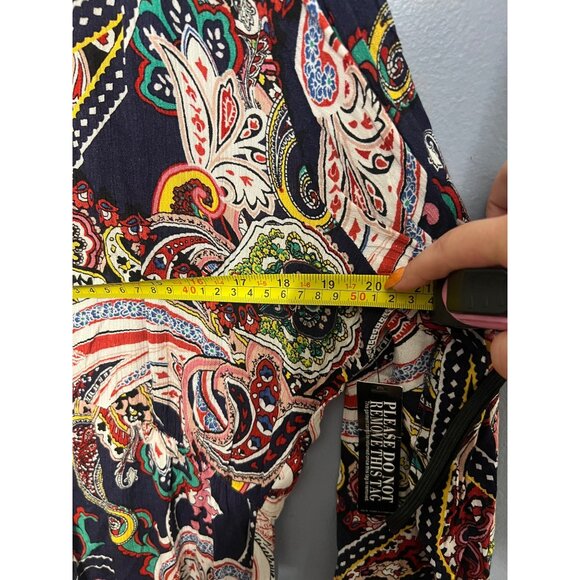 New York & Company Multi Color Paisley Long Sleeve Maxi Dress V Neck Size XL NWT - Picture 8 of 15